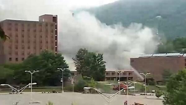 App State demolishes 40-year-old residence hall in 10 seconds