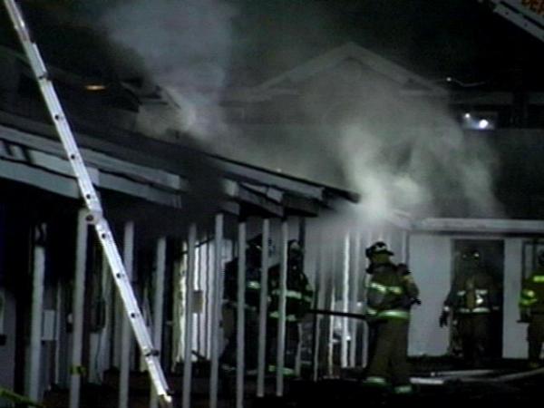The fire started just after midnight at the Highland Apartments.(WRAL-TV5 News)