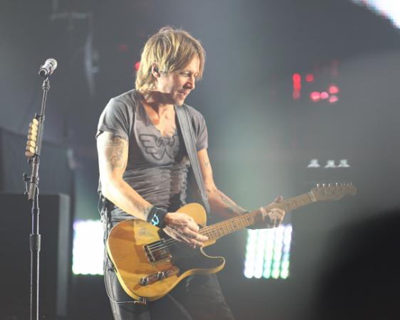 Keith Urban on stage at Walnut Creek Amphitheater in Raleigh N.C. on Friday August 8, 2014. (Chris Baird / WRAL Contributor).