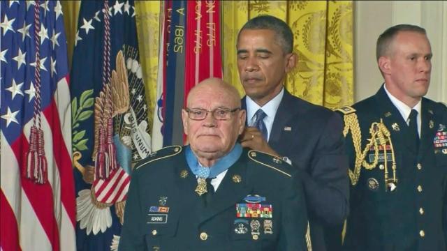 Adkins honored for bravery under Viet Cong attack