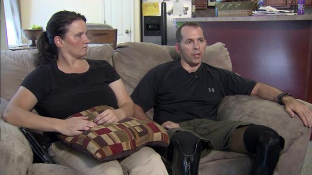Paraplegic soldier left without bathroom after contractor stops work
