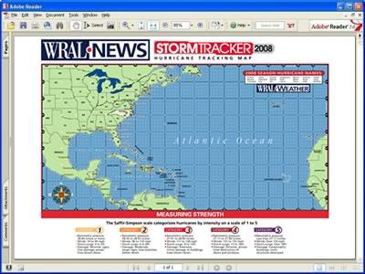 2009 Printable Hurricane Tracking Map