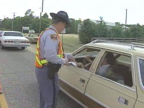 Several law enforcement agencies joined forces Tuesday afternoon at a seat belt checkpoint on Legion Road in Fayetteville.(WRAL-TV5 News)