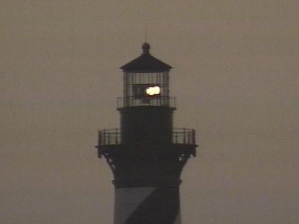 After months of being dark, the Cape Hatteras Lighthouse shines again.(WRAL-TV5 News)
