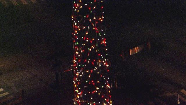 WRAL lights tower for 2014 holiday season