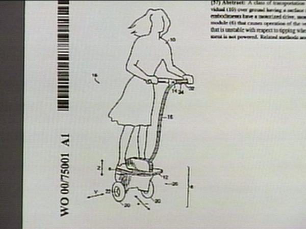 Is IT a scooter? This is a drawing from one of Kamen's recent patent applications.(WRAL-TV5 News)