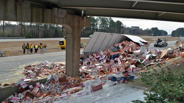 I-95 reopens near Rocky Mount after wreck involving ramen noodle truck