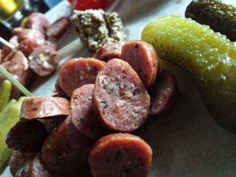 World of Beer’s artisan sausage board, a delectable variety of bite size sausages waiting to be skewered by toothpicks.
