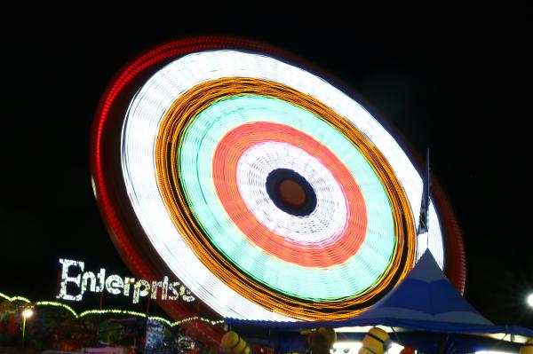 Rides light up the midway at the North Carolina State Fair on October 21, 2015. (Photo by: Jerome Carpenter/WRAL Contributor)