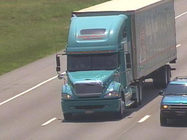 The state has banned tractor-trailers from the far left or passing lanes on Interstate 40 in Wake County from Harrison Avenue to I-540. Truckers who do not heed the warnings will pay fines and court costs up to $100 per violation.(WRAL-TV5 News)