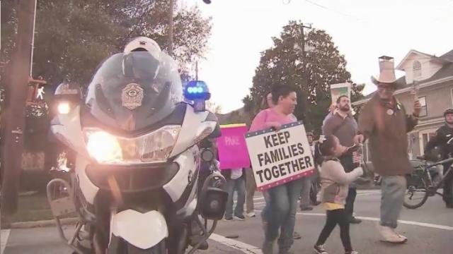 Immigration activists march through downtown Raleigh