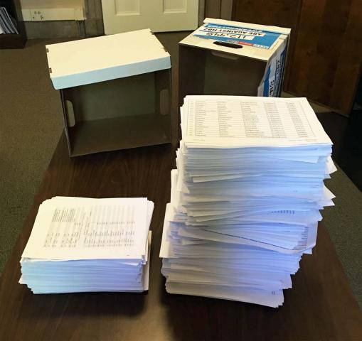 Petitions delivered to the State Capitol on April 25, 2016, seeking the repeal of House Bill 2.