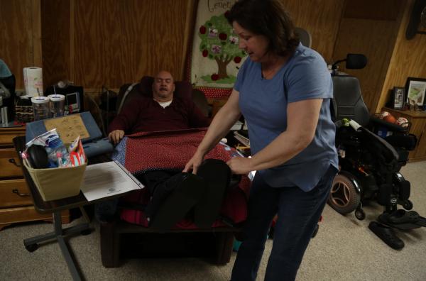 Liz and Tony Solazzo renovated the basement of their home in Graham, North Carolina, to make a wheelchair-adapted open living space after Tony was diagnosed with ALS. At the beginning of the diagnosis, they often went to support groups. "I thought I was going to go there and everyone was going to be like me," said Solazzo. "No one is the same. They've all been different."