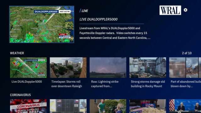 WRAL apps available for Roku, Fire TV, Apple TV, YouTube TV and Android TV