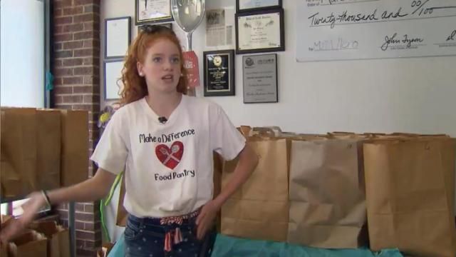 NC girl wins $10K for food pantry work
