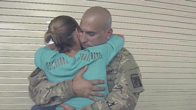 Soldiers say goodbyes before deploying to Kuwait