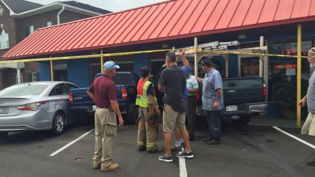 Trucks crash into Fayetteville restaurant