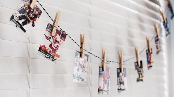 Liven up decor using clothespins to clip hockey playing cards on a long string; then drape the line across a window. (Photo Courtesy Hostess with the Mostess)