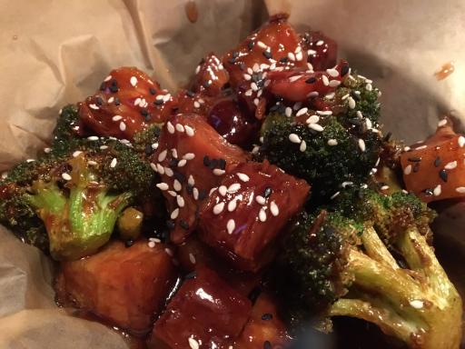 Bare Bones is now open on Fayetteville Street in downtown Raleigh. The General Tso's Pork Belly.