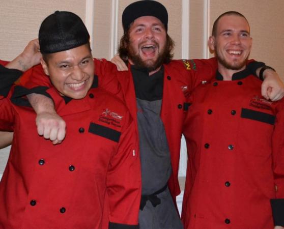 Team Ceviche’s from Wrightsville Beach: Team Captain Chef Sam Cahoon, Edson Juarez executive chef of Ceviche’s; and Eric Smith, sous chef at Ceviche’s. (Competition Dining)