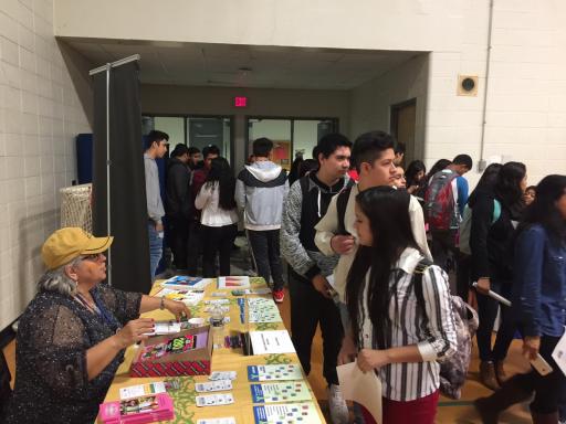 Hispanic career fair in a North Carolina high school