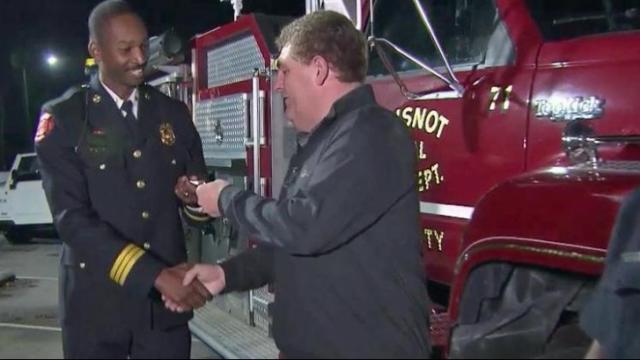 Gift of firetruck helps Princeville firefighters struggling after Matthew