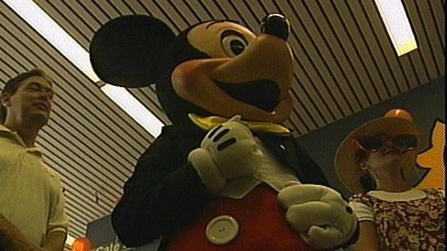Mickey Mouse made the trip north as a part of Delta Express' connection with Disney World