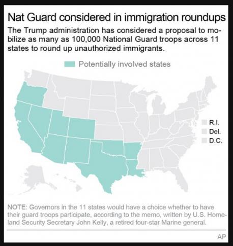 Memo: DHS considered National Guard for immigration roundups