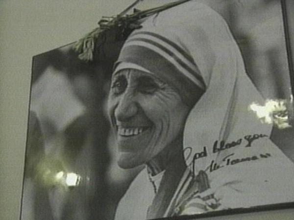 Mother Teresa signed this picture for John Ebert on her birthday.