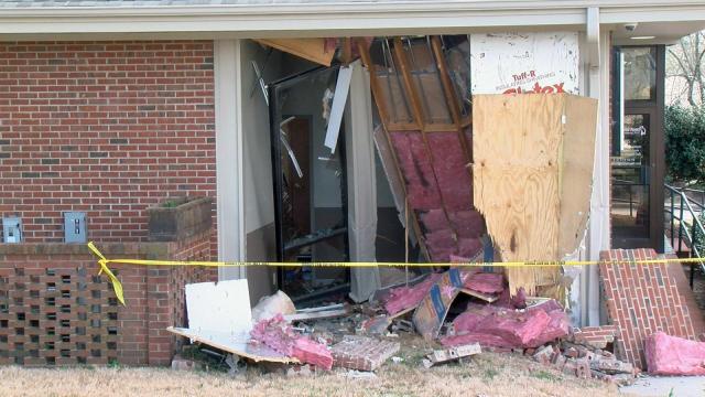 RAW: Clean-up required after car crashes into Knightdale vet clinic