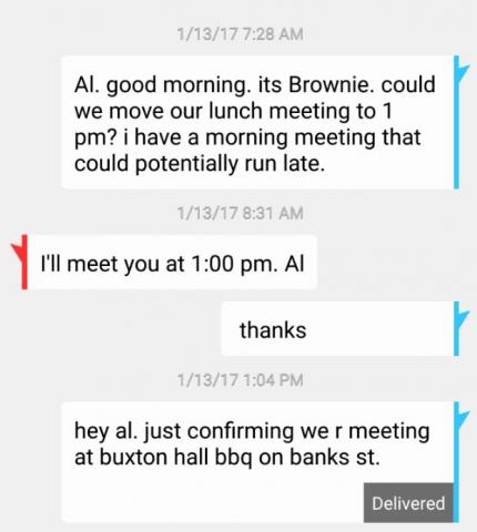 These are text messages exchanged by two Buncombe County officials. 