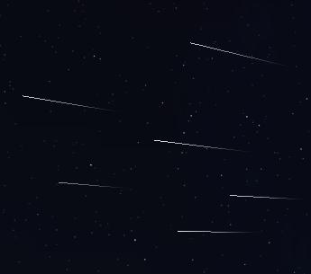 Meteors Streak Across Sky