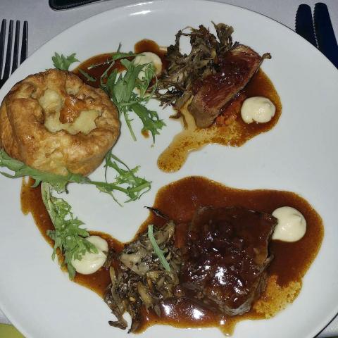 Chef Troy Stauffer of City Club Raleigh prepared prime beef two ways for his entree.