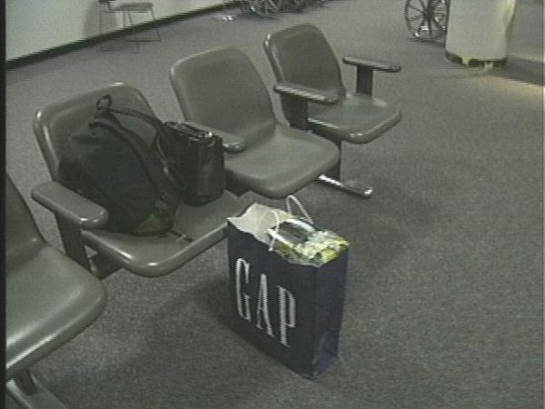 Unattended carry-on luggage is a prime target for thieves at airports.