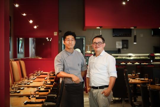 SONO Executive Chef Hyun-Woo Kim and General Manager James Yang in downtown Raleigh (Felicia Perry/Photographer)