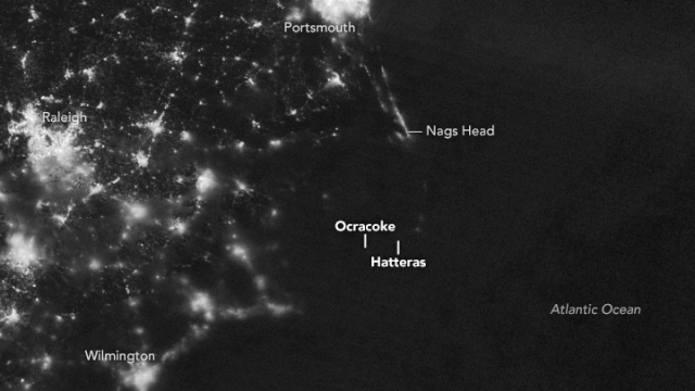 See the OBX power outage from space