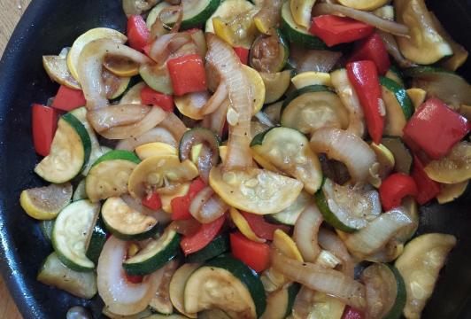 Sauteed squash, onions and peppers