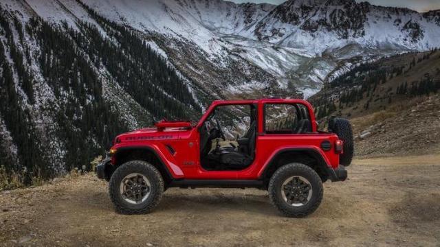 The all-new Wrangler's unique design includes an instantly recognizable keystone-shaped grille, iconic round headlamps and square tail lamps, improved aerodynamics, a convenient fold-down windshield for off-road purists, even more open-air freedom, and dozens of different door, top and windshield combinations.