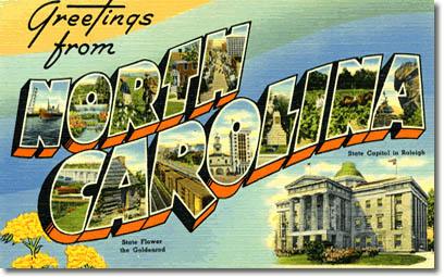 Greetings From North Carolina postcard