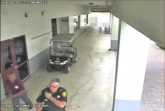 Parkland shooting surveillance video shows deputy remained outside