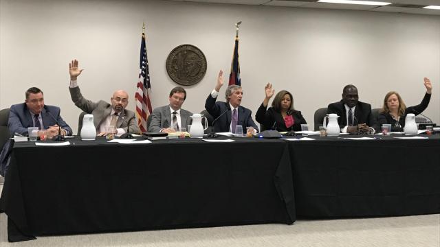 One of several deadlocked votes Wednesday, March 21, 2018, for the new N.C. State Board of Elections and Ethics Enforcement.