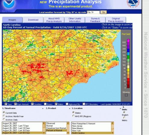 Precipitation Analysis Screen Shot