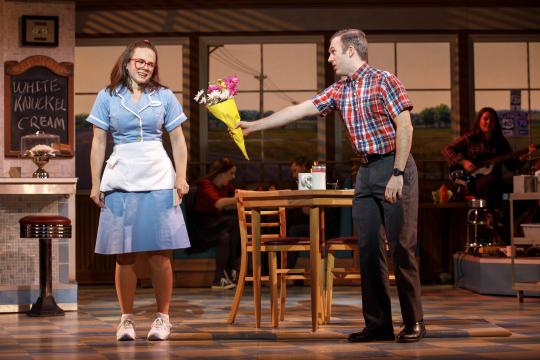 Lenne Klingaman and Jeremy Morse in the national tour of Waitress (Photo by Joan Marcus)