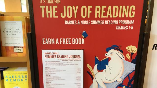 Kids get a free book when they participate in Barnes & Noble's summer reading program