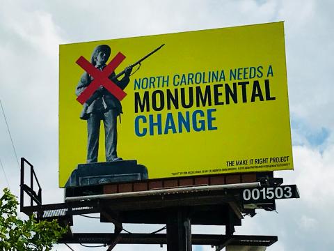 Billboards in Raleigh target Silent Sam statue at UNC-Chapel Hill