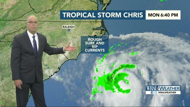 Tropical Storm Chris: Monday night update