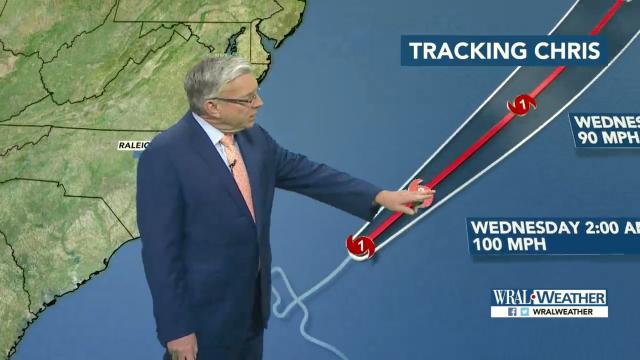 Chris gains strength, starts moving away from NC