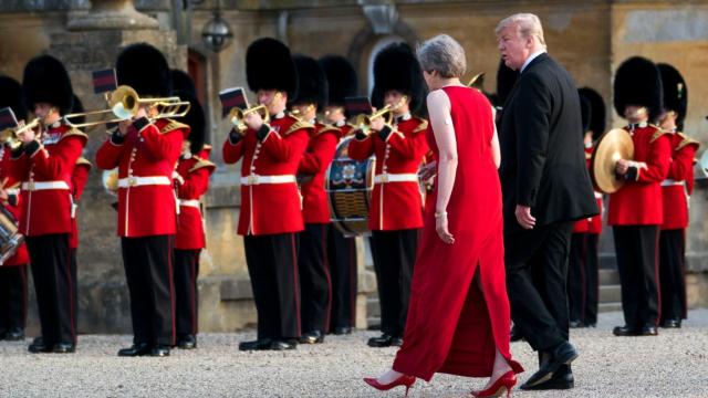 President Trump with Prime Minister Theresa May at the Blenheim Palace Gala on Thursday. (Credit: Doug Mills/The New York Times)