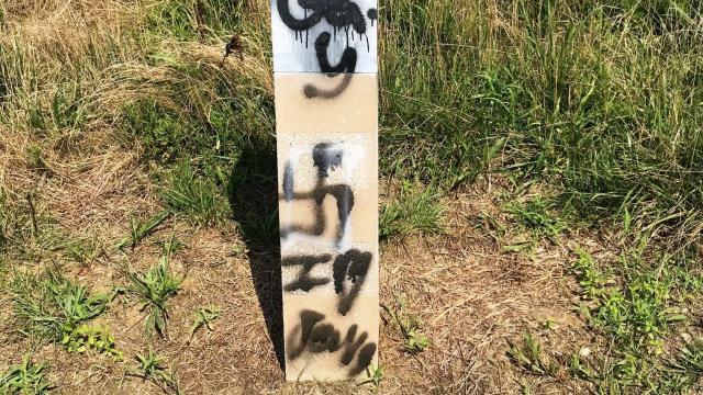 Wake Forest greenway defaced with crude images