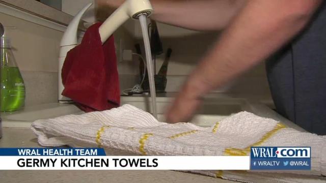 Germs can breed on kitchen towels